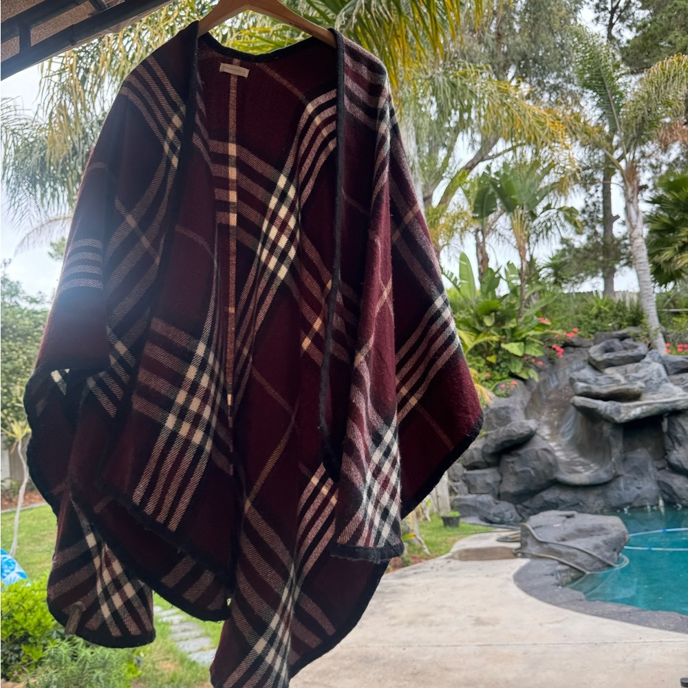 Chic Burgundy and Black Plaid Wrap